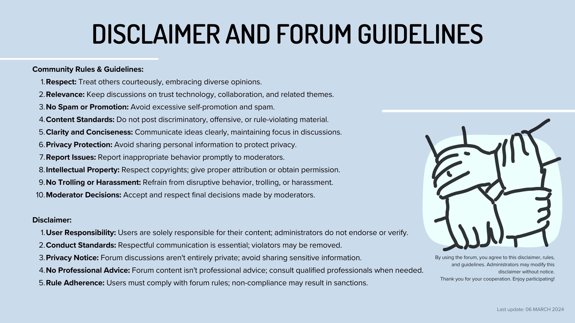 Disclaimer and Forum Guidelines